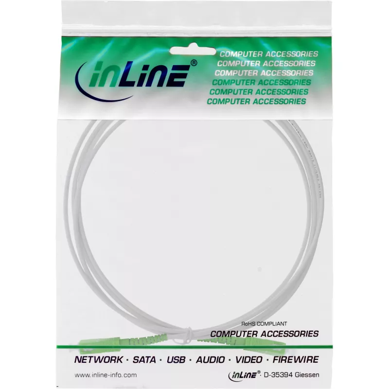 InLine šviesolaidinis viengyslis SC/APC8° į SC/APC8° 9/125µm OS2 1 m