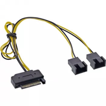InLine SATA Y-maitinimo laidas SATA moteriškas / 2x FAN 2 kontaktų vyriškas 0,30 m