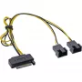 InLine SATA Y-maitinimo laidas SATA moteriškas / 2x FAN 2 kontaktų vyriškas 0,30 m