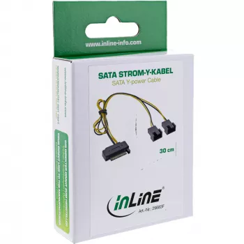 InLine SATA Y-maitinimo laidas SATA moteriškas / 2x FAN 2 kontaktų vyriškas 0,30 m