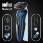 Braun Series 6 61-B1500s folijos skustuvas su barzdos apipjaustytuvu mėlynas