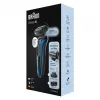 Braun Series 6 61-B1500s folijos skustuvas su barzdos apipjaustytuvu mėlynas