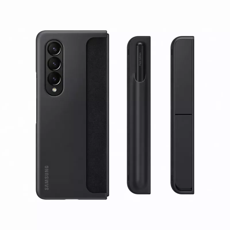 Mobiliojo telefono dėklas Samsung EF-OF93PCBEGWW, skirtas Galaxy Z Fold4, juodas, su stovu ir rašiklio laikikliu