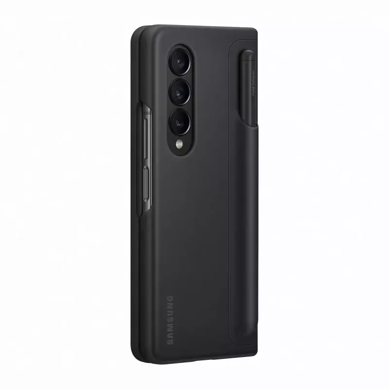 Mobiliojo telefono dėklas Samsung EF-OF93PCBEGWW, skirtas Galaxy Z Fold4, juodas, su stovu ir rašiklio laikikliu