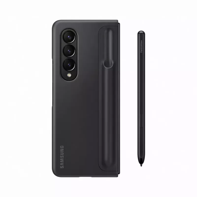 Mobiliojo telefono dėklas Samsung EF-OF93PCBEGWW, skirtas Galaxy Z Fold4, juodas, su stovu ir rašiklio laikikliu