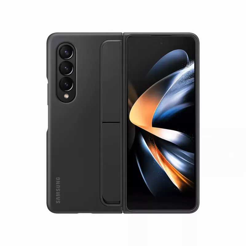 Mobiliojo telefono dėklas Samsung EF-OF93PCBEGWW, skirtas Galaxy Z Fold4, juodas, su stovu ir rašiklio laikikliu