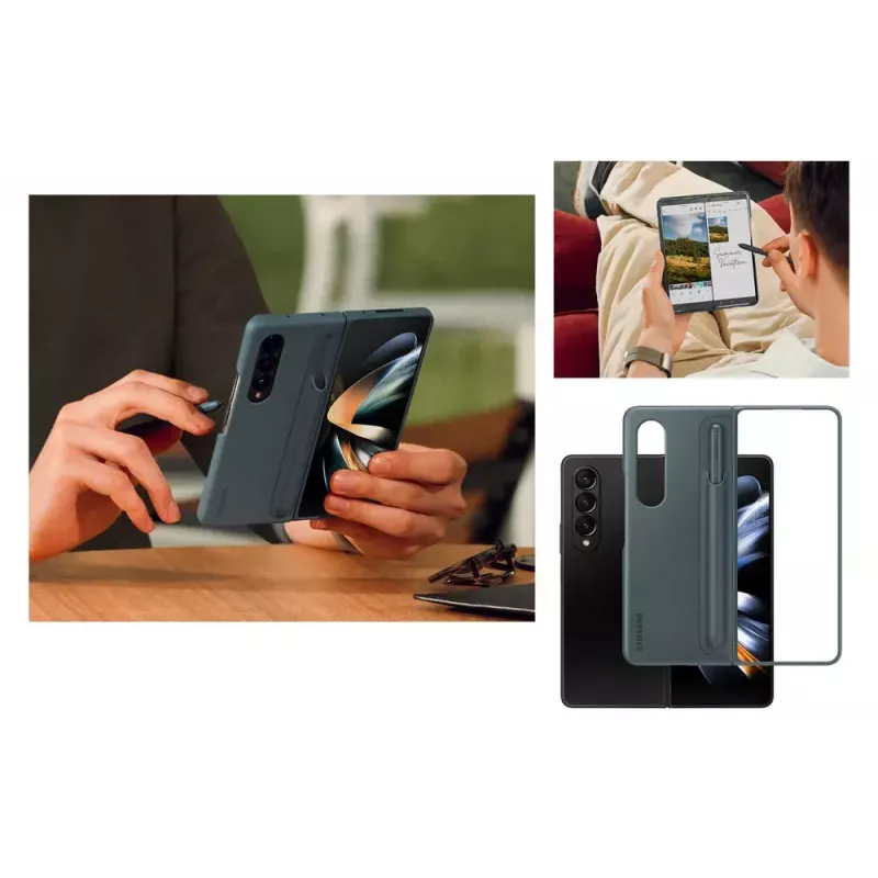 Mobiliojo telefono dėklas Samsung EF-OF93PCBEGWW, skirtas Galaxy Z Fold4, juodas, su stovu ir rašiklio laikikliu