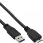 InLine USB 3.2 Gen.1 laidas, A tipo vyriškas / Micro B vyriškas, juodas, 1,5 m