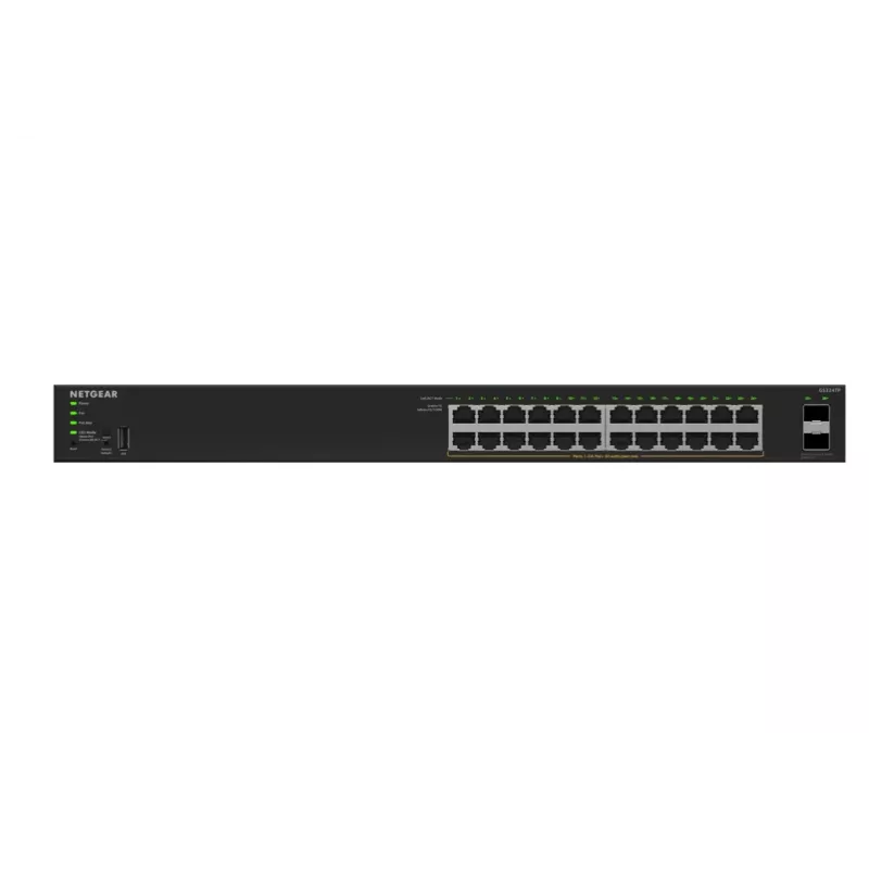 NETGEAR GS324TPv2 valdomas L2/L3 Gigabit Ethernet (10/100/1000) PoE komutatorius, 24 prievadai, 1U