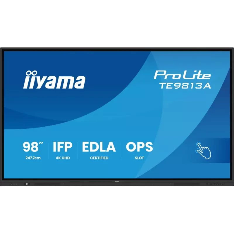 Interaktyvus plokščiasis ekranas IIYAMA TE9813A-B2AG 97,5 colio (2,48 m) 4K Ultra HD 500 cd/m² Wi-Fi Android 24/7 Juodas