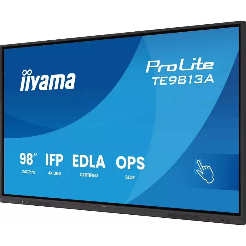 Interaktyvus plokščiasis ekranas IIYAMA TE9813A-B2AG 97,5 colio (2,48 m) 4K Ultra HD 500 cd/m² Wi-Fi Android 24/7 Juodas