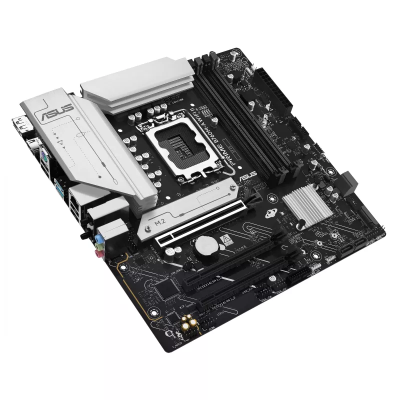 Pagrindinė plokštė ASUS PRIME B760M-A WIFI II micro ATX, Intel B760, LGA 1700, DDR5, 4 lizdai DIMM, iki 256 GB, Wi‑Fi 6E, 2,5Gb Ethernet