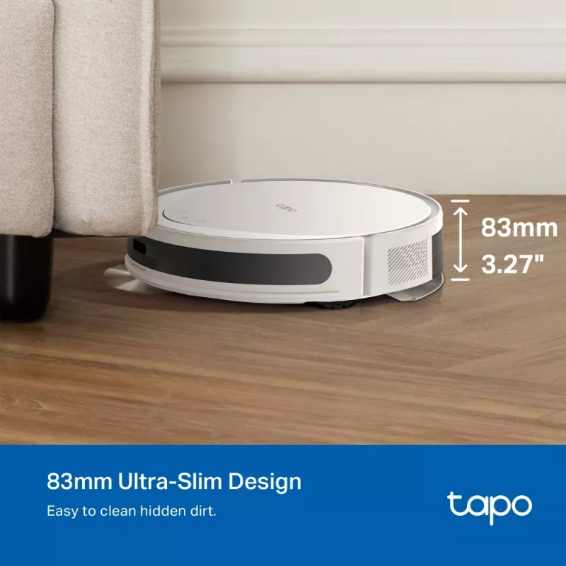 TP-Link Tapo RV20 Max baltas – išmanusis robotas dulkių siurblys su šluostymu ir LiDAR navigacija