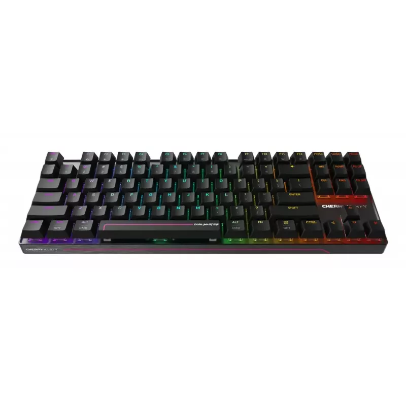 Mechaninė žaidimų klaviatūra Cherry MX 8.2 Pro TMR Wireless Tenkeyless 88 klavišų RGB USB + RF + Bluetooth QWERTY US International Juoda