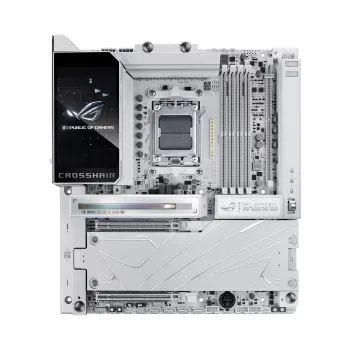 Motininė plokštė ASUS ROG CROSSHAIR X870E GLACIAL — AMD X870E, Socket AM5, E-ATX, DDR5, iki 256 GB, Wi‑Fi 7, 10Gb Ethernet