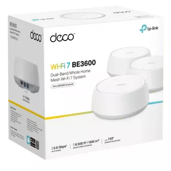 TP-Link Deco BE3600 dviejų juostų (2,4 GHz / 5 GHz) Wi-Fi 7 (802.11be) baltas vidinė antena