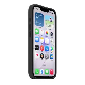 Silicone Dėklas su MagSafe Apple iPhone 17e — Juodas, Silikonas ir Mikropluoštas, 6.1 colio