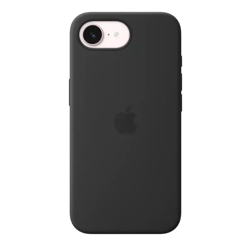 Silicone Dėklas su MagSafe Apple iPhone 17e — Juodas, Silikonas ir Mikropluoštas, 6.1 colio