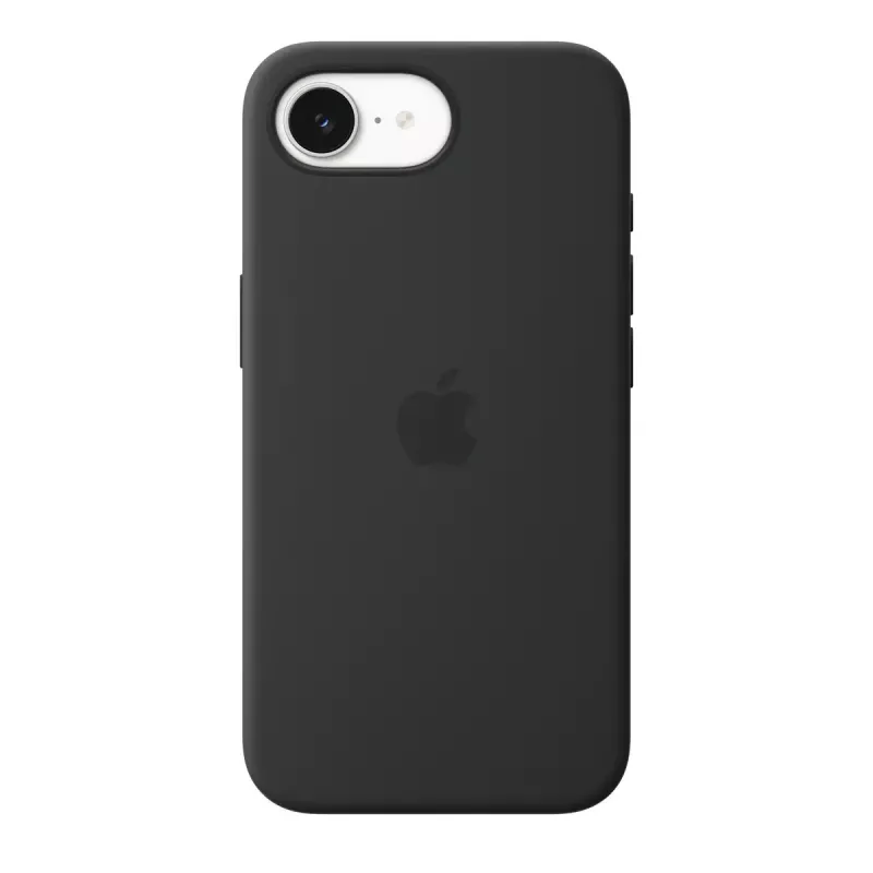 Silicone Dėklas su MagSafe Apple iPhone 17e — Juodas, Silikonas ir Mikropluoštas, 6.1 colio