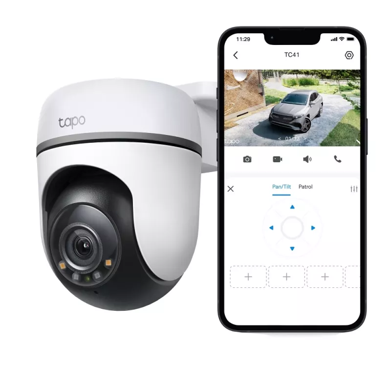 TP-Link Tapo TC41 V2 sferinė IP vaizdo kamera, vidaus ir lauko, 2304 × 1296 pikselių, lubų/sienos/stulpo tvirtinimui