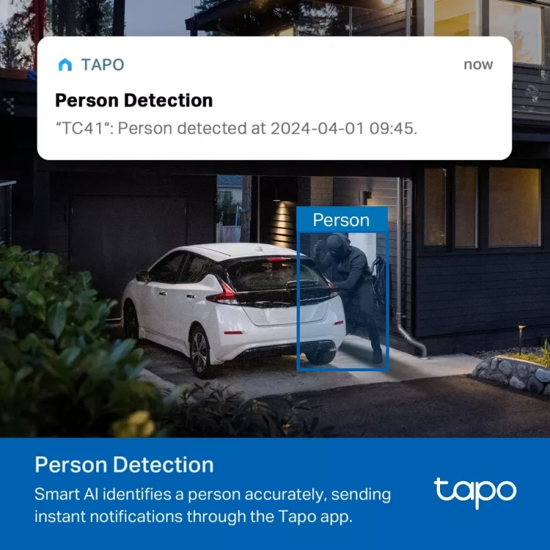 TP-Link Tapo TC41 V2 sferinė IP vaizdo kamera, vidaus ir lauko, 2304 × 1296 pikselių, lubų/sienos/stulpo tvirtinimui