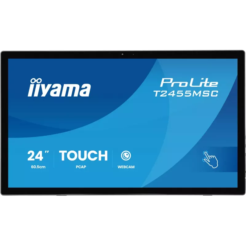 Liečiamas valdymo skydelis IIYAMA T2455MSC-B2 23,8 col. IPS 1920×1080, garsiakalbiai, VESA, juodas