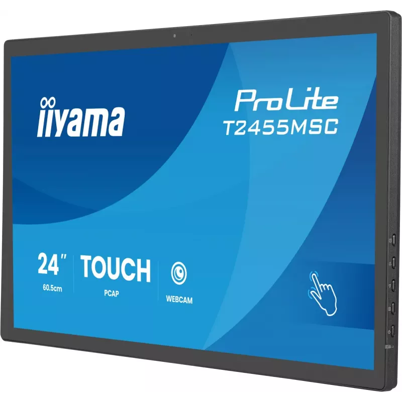 Liečiamas valdymo skydelis IIYAMA T2455MSC-B2 23,8 col. IPS 1920×1080, garsiakalbiai, VESA, juodas