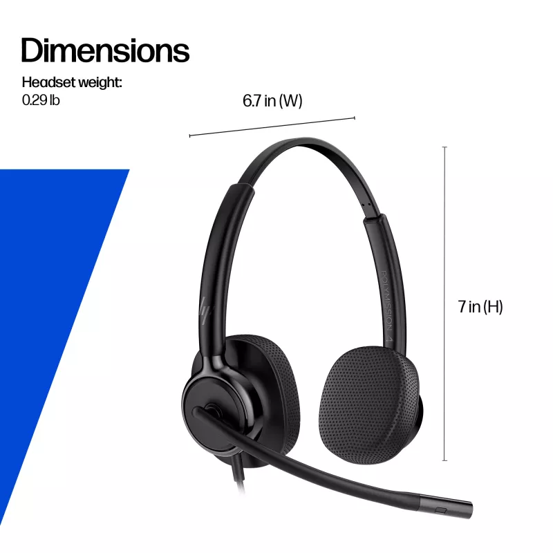 Laidinė stereo ausinė HP Poly Mission 425 Classic USB, ant ausų, 126 g