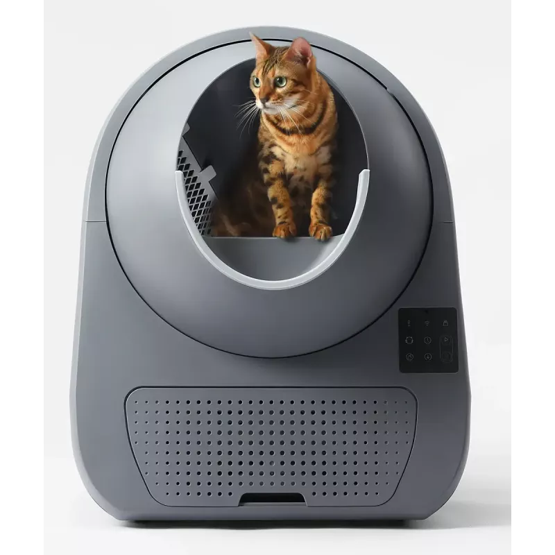 Savaime išsivalantis katės tualetas Catlink Pro-X Luxury – 65 L talpa, Pilka, 580×600 mm