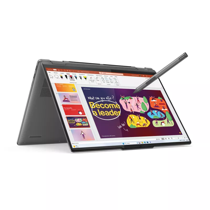 Lenovo Yoga 7 2-in-1 16IML9 Intel Core Ultra 7 155U hibridinis (2-in-1) 40,6 cm (16 colių) jutiklinis WUXGA 16 GB LPDDR5x-SDRAM 1 TB SSD Wi-Fi 6E (802.11ax) Windows 11 Home US English pilka