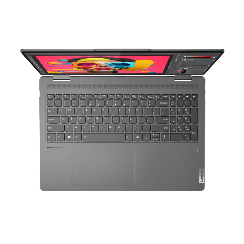Lenovo Yoga 7 2-in-1 16IML9 Intel Core Ultra 7 155U hibridinis (2-in-1) 40,6 cm (16 colių) jutiklinis WUXGA 16 GB LPDDR5x-SDRAM 1 TB SSD Wi-Fi 6E (802.11ax) Windows 11 Home US English pilka