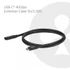 USB-C 40Gbps prailginimo laidas 1 m — club 3d, USB-C į USB-C, juodas