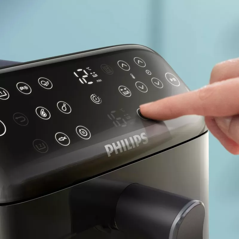 Philips 4000 serijos dvigubo vertikalaus krepšelio oro gruzdintuvė 10L Dviguba atskira 2750 W Juoda