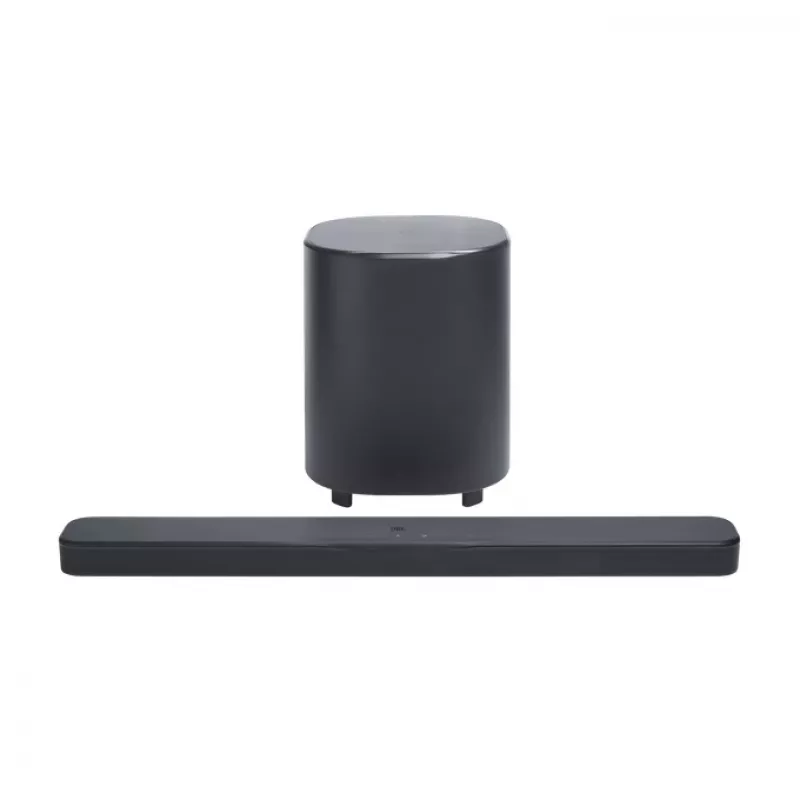 Garsiakalbio juosta JBL Bar 500MK2 Juoda — 5.1 kanalo, 750 W, Dolby Atmos, belaidė ir laidinė, žemų dažnių garsiakalbis