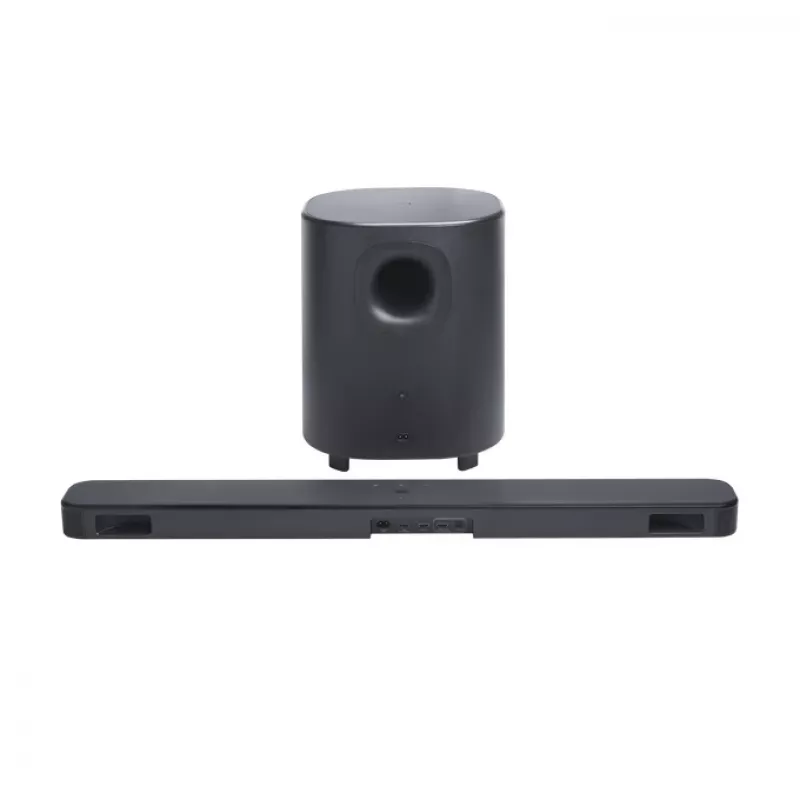 Garsiakalbio juosta JBL Bar 500MK2 Juoda — 5.1 kanalo, 750 W, Dolby Atmos, belaidė ir laidinė, žemų dažnių garsiakalbis