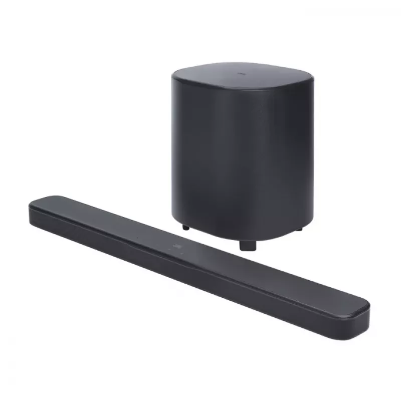 Garsiakalbio juosta JBL Bar 500MK2 Juoda — 5.1 kanalo, 750 W, Dolby Atmos, belaidė ir laidinė, žemų dažnių garsiakalbis
