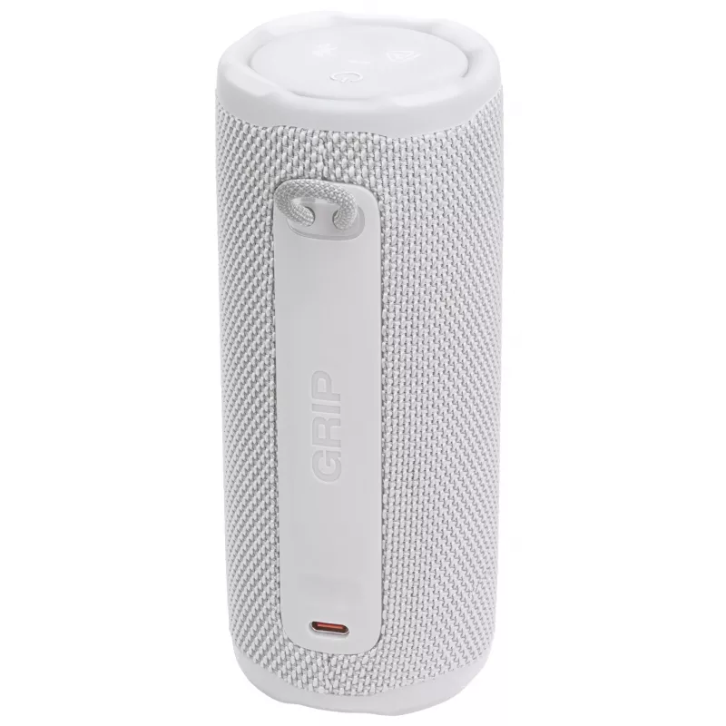 Nešiojamas mono garsiakalbis JBL Grip Mono White – 16 W RMS, Bluetooth, USB-C, įmontuota baterija