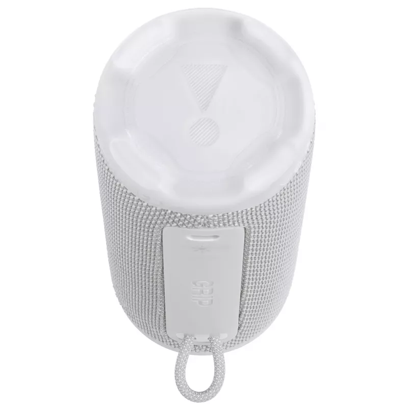 Nešiojamas mono garsiakalbis JBL Grip Mono White – 16 W RMS, Bluetooth, USB-C, įmontuota baterija