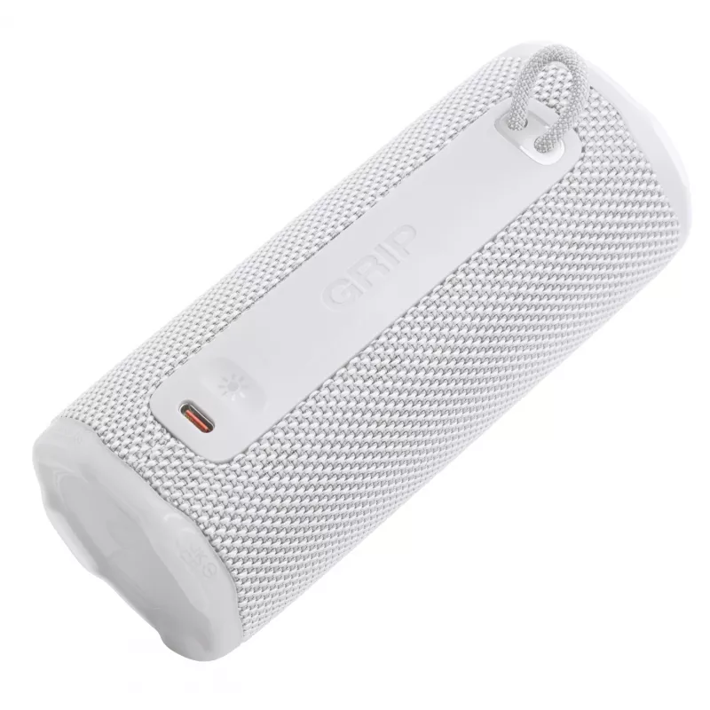Nešiojamas mono garsiakalbis JBL Grip Mono White – 16 W RMS, Bluetooth, USB-C, įmontuota baterija
