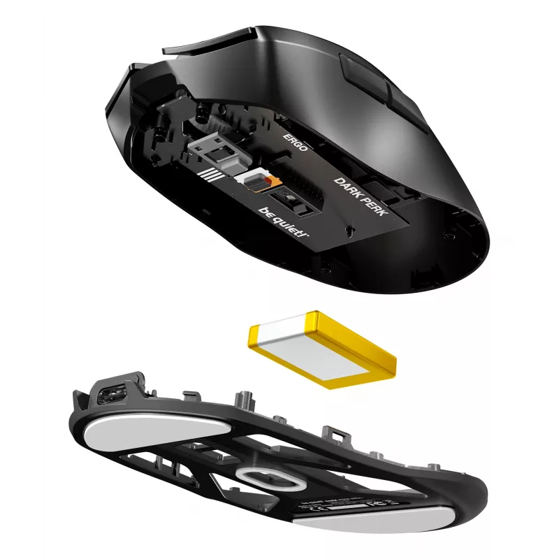 be quiet! Dark Perk | Ergo pelė, dešinei rankai, belaidė RF + USB Type-C, optinė, 32000 DPI