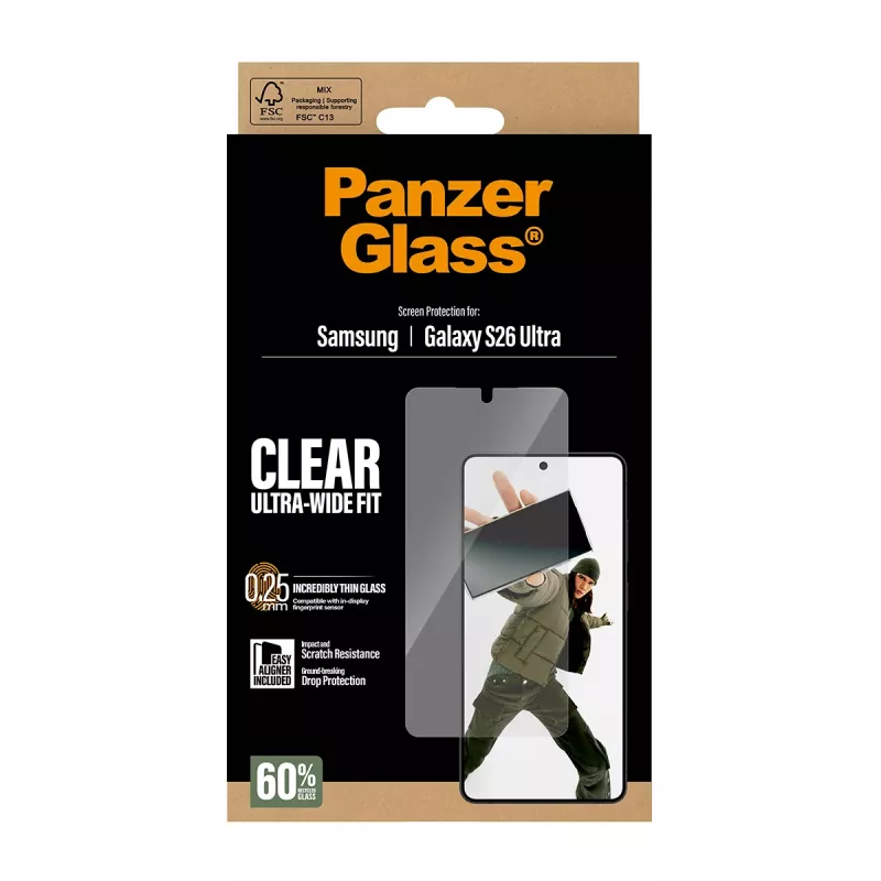 PanzerGlass ® Apsauginis stiklas Samsung Galaxy S26 Ultra | Ultra-Wide Fit su EasyAligner
