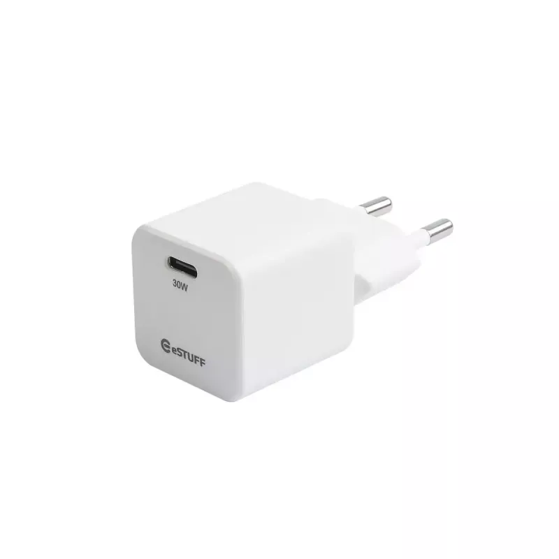 eSTUFF ES637027-BULK mobiliojo įrenginio greitasis AC kroviklis 30 W baltas