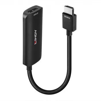 Lindy HDMI 8K60 į DisplayPort 1.4 keitiklis, 0,157 m, HDMI A tipo (standartinis), DisplayPort, vyriškas, moteriškas, tiesus