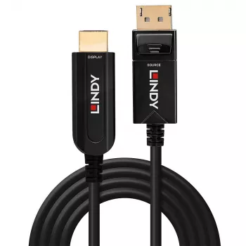 Lindy 40m pluoštinis hibridinis DisplayPort 1.2 į HDMI 18G laidas