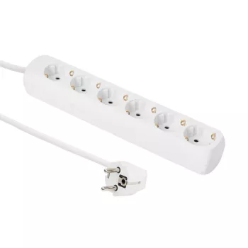 MicroConnect GRU0063WA ilginimo laidas 3 m 6 kištukinių lizdų Baltas