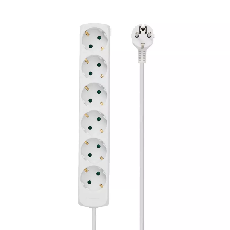 MicroConnect GRU0063WA ilginimo laidas 3 m 6 kištukinių lizdų Baltas