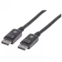 Manhattan DisplayPort 1.2 laidas, 4K@60Hz, 1 m, kištukas-kištukas, su fiksatoriais, pilnai ekranuotas, juodas, viso gyvenimo garantija