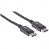 Manhattan DisplayPort 1.2 laidas, 4K@60Hz, 1 m, kištukas-kištukas, su fiksatoriais, pilnai ekranuotas, juodas, viso gyvenimo garantija