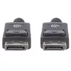 Manhattan DisplayPort 1.2 laidas, 4K@60Hz, 1 m, kištukas-kištukas, su fiksatoriais, pilnai ekranuotas, juodas, viso gyvenimo garantija