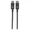 Manhattan DisplayPort 1.2 laidas, 4K@60Hz, 1 m, kištukas-kištukas, su fiksatoriais, pilnai ekranuotas, juodas, viso gyvenimo garantija